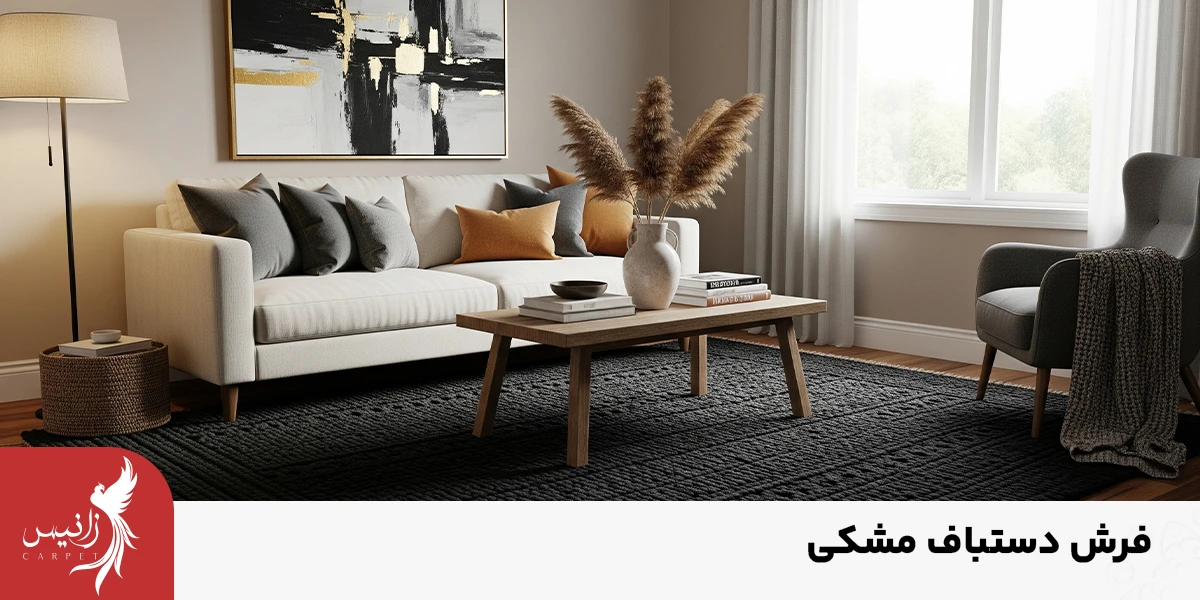اصالت را میتوانید در فرش مشکی دستباف مشاهده کنید.