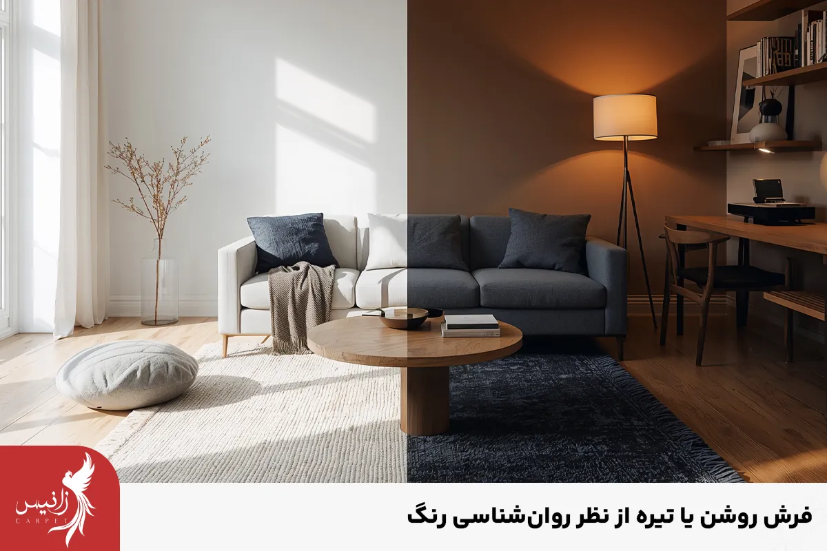 بررسی تیره یا روشن بودن فرش از بعد روانشناسی رنگ ها
