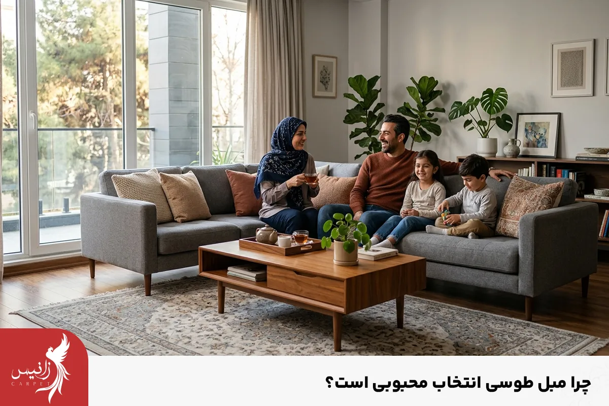 هماهنگی آسان با انواع دکوراسیون از علل محبوبیت مبل طوسی است.