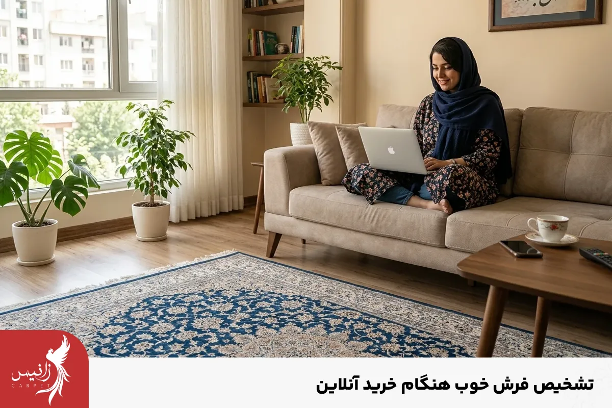هنگام خرید فرش به صورت آنلاین حتما مشخصات محصول مورد نظر را با دقت مطالعه کنید.