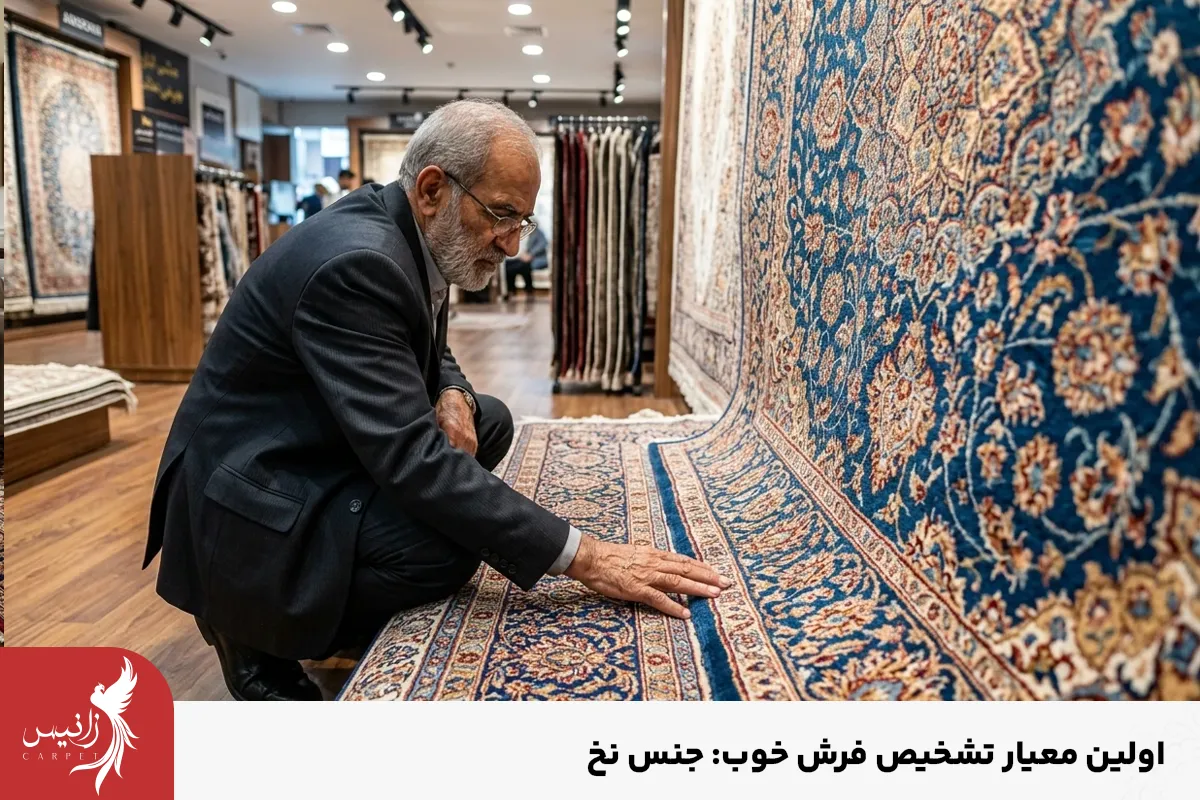 اولین ملاک یک فرش خوب نخ با کیفیت بالا است.