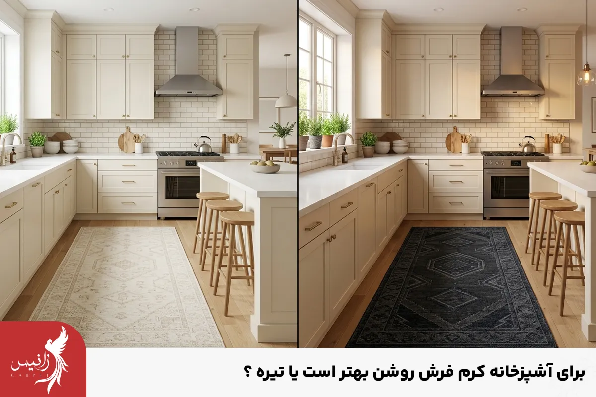 چهار مورد اندازه آشپزخانه، میزان نور، سبک دکوراسیون و میزان رفتوآمد در این انتخاب تاثیر دارند.
