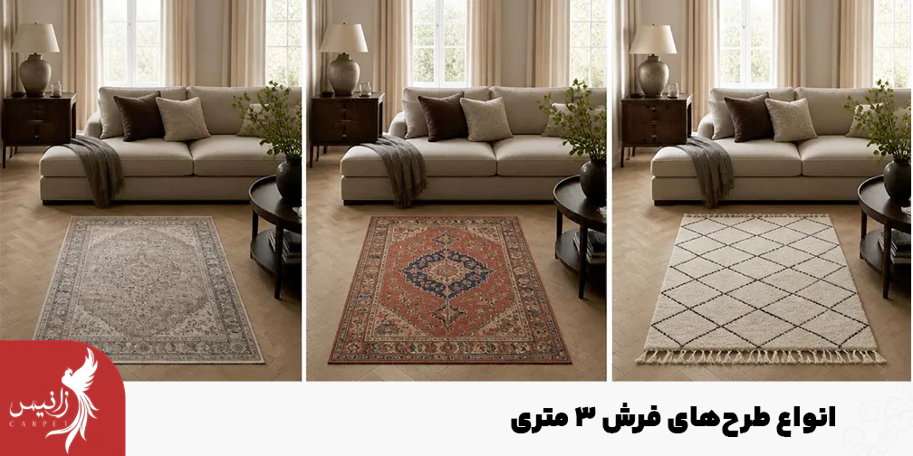 بررسی انواع فرش مدرن، مینیمال و کلاسیک و وینتیج در سایز سه متری