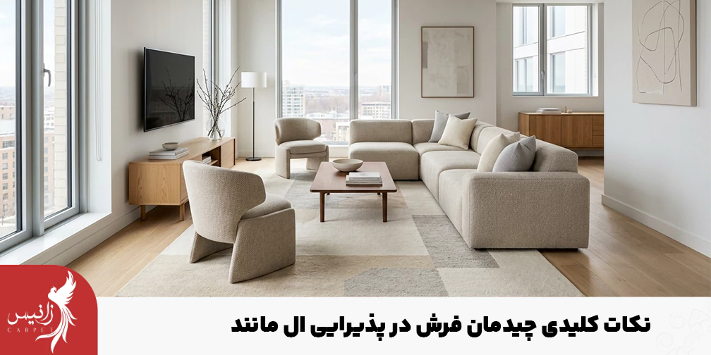 نکات کلیدی چیدمان فرش در پذیرایی ال مانند