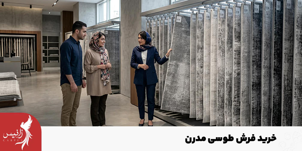 فروش انواع فرش طوسی مدرن در طرحهای مختلف